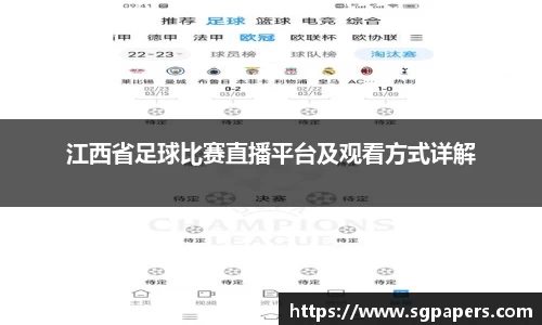 江西省足球比赛直播平台及观看方式详解