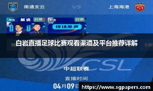 白岩直播足球比赛观看渠道及平台推荐详解